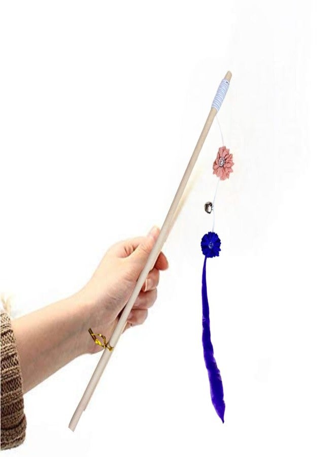 KittuPet لعبة KittuPet التفاعلية للقطط الصغيرة والقطط الصغيرة، عصا خشبية مع جرس، قطعتان - Image 4